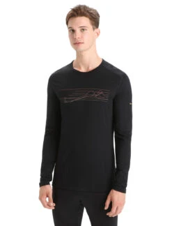 Icebreaker "Men 200 Oasis LS Crewe Ski" - Black