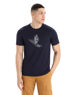 Icebreaker "Men Tech Lite II SS Tee Skiing" - Navy