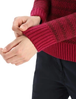 Icebreaker "Women Waypoint Crewe Sweater" - Cherry -Günstiges Alpen Mode Geschäft 104316697 5