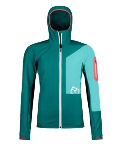 Günstiges Alpen Mode Geschäft 6 Ortovox "Berrino Hooded Jacket W" - Pacific Green