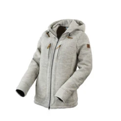 Steinkauz Lodenfleecejacke "Kapuzenwally" - Rauchgrau